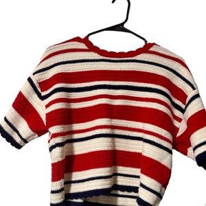 Universal Thread Red, White, and Navy Striped Sweater